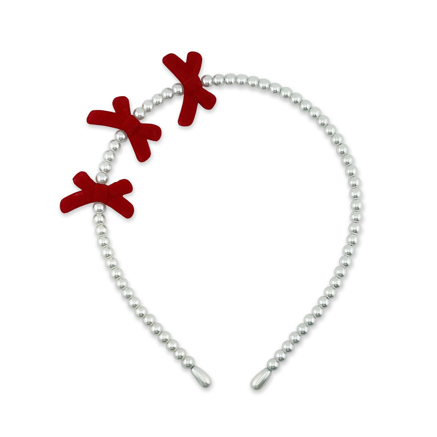 TRIO RIBBON PEARL HEADBAND