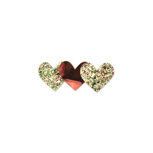 GLITTER 3 HEARTS HAIR CLIP - Milk x Soda