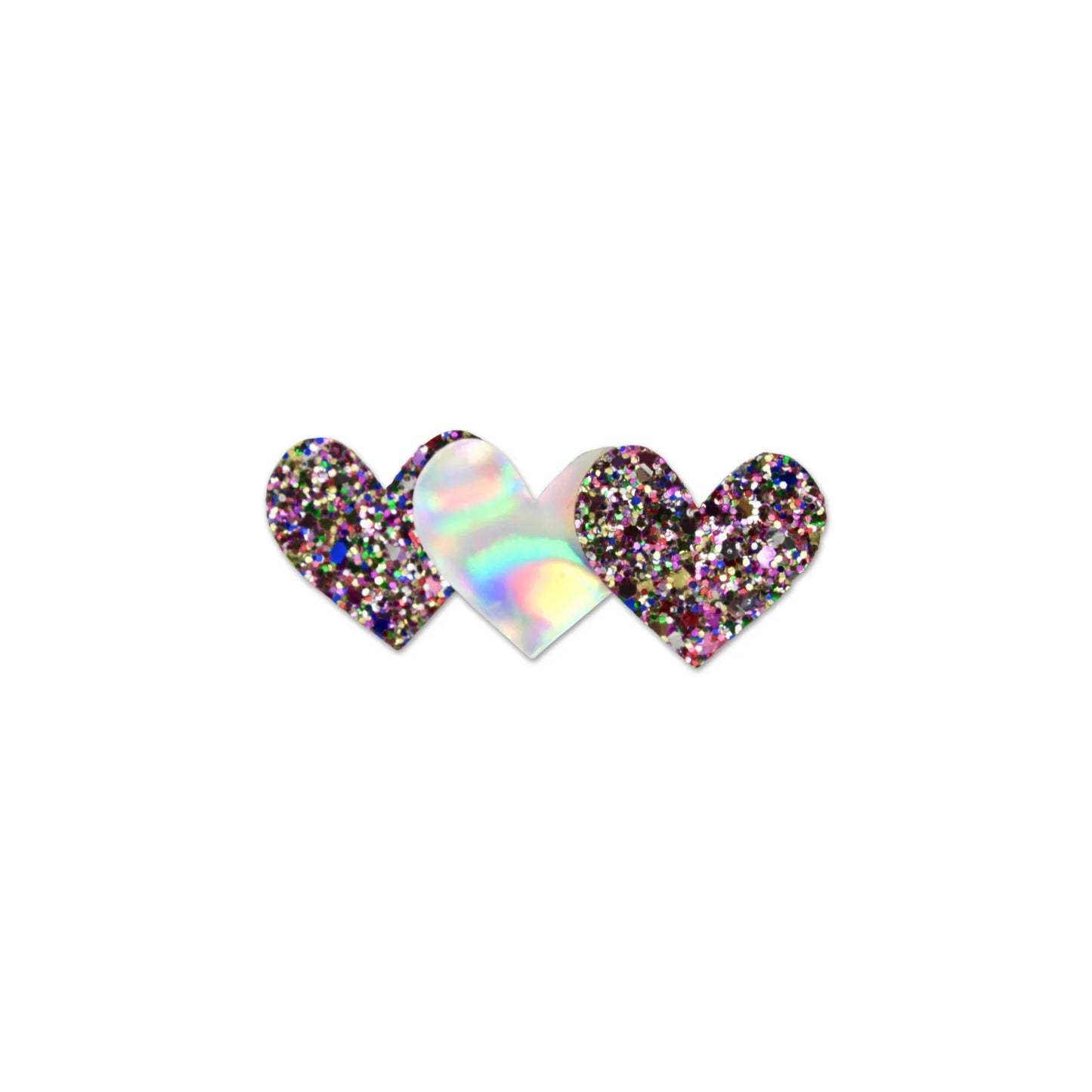 GLITTER 3 HEARTS HAIR CLIP - Milk x Soda
