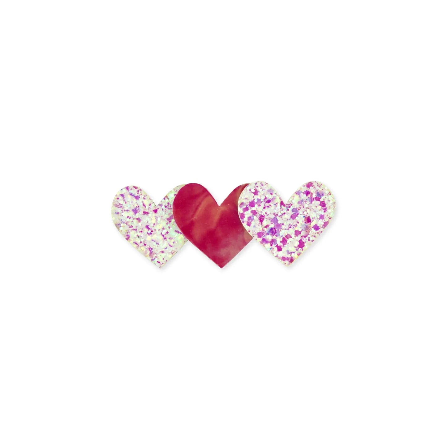 GLITTER 3 HEARTS HAIR CLIP - Milk x Soda