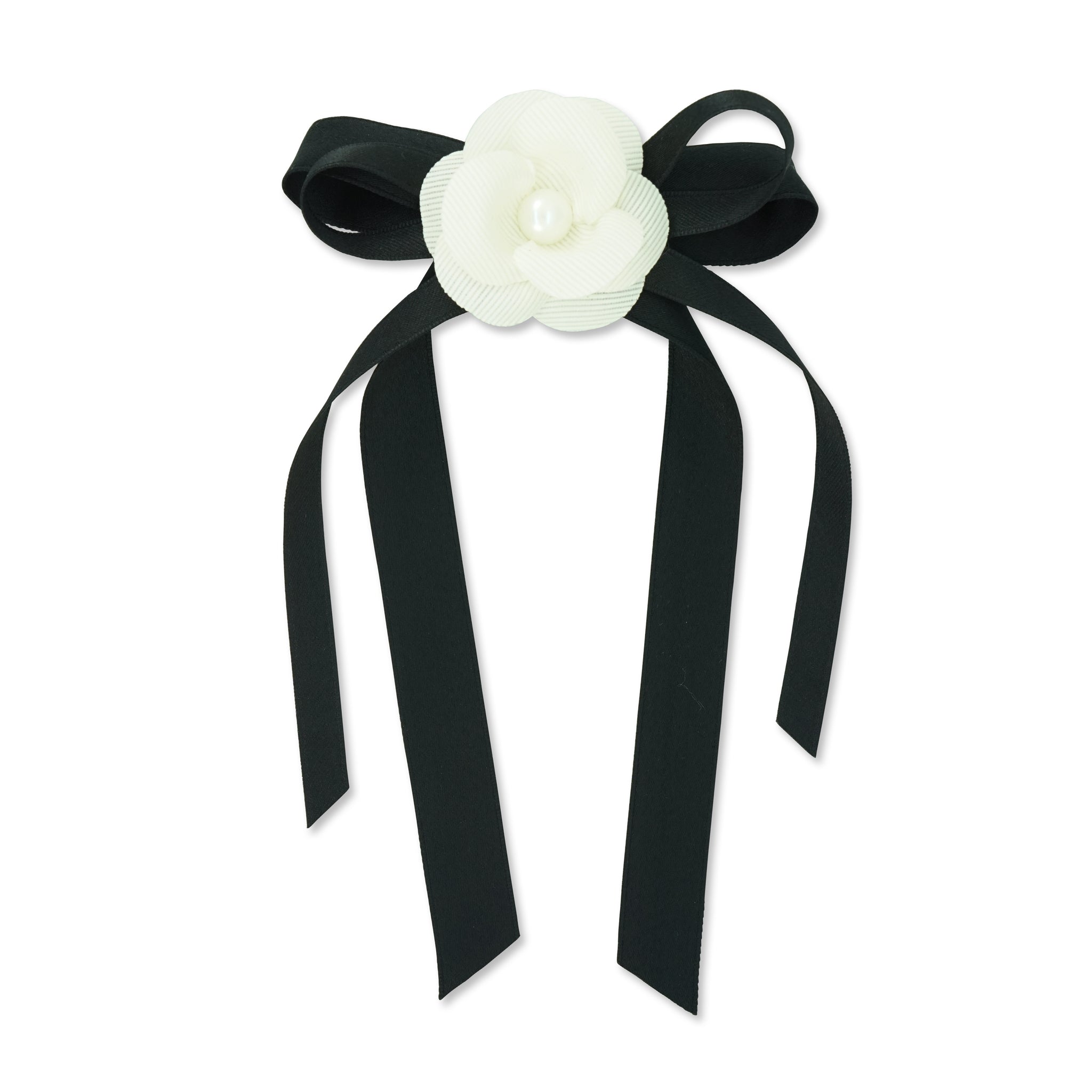 MILK X SODA SATIN PEARL RIBBON HAIR CLIP WHITE MILK X SODA SATIN PEARL RIBBON HAIR CLIP WHITE